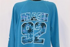 vintage 90s MAUI HAWAII 92 PALM TREE RAGLAN SURFING SWEATSHIRT TOURIST 1992 XL