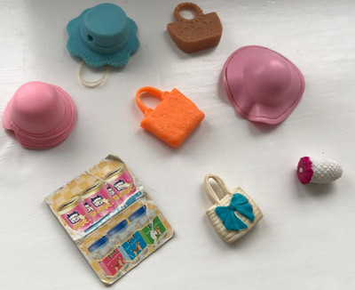 Polly Pocket Mütze Hangbag Tasche Zubehör Konvolut 