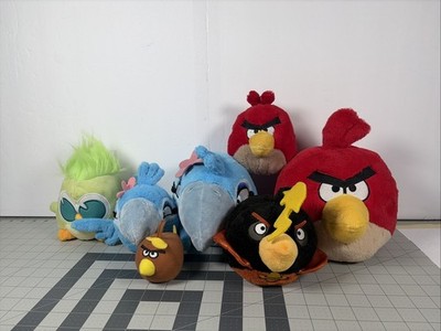Angry Birds Plush Lot Red Bird Bomb Bird Blues Hatchling 6 Pc Mixed Bundle