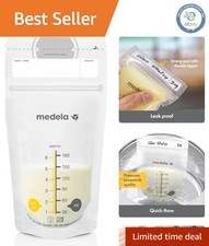 Convenient 100 Count Breast Milk Storage Bags - Flat Profile  Transport Pouch