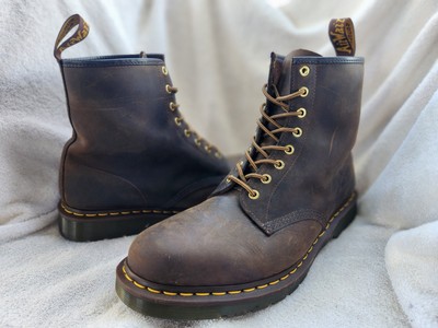 Doc Martens Crazy Horse Brown Leather Boots Men Size 14 Dr  display picture 2