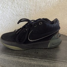 Nike Kids LeBron 21 Low Top Lace-Up Sneaker Black Iron Grey Shoes Size 4Y
