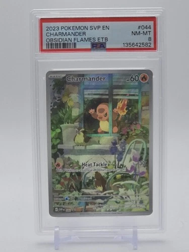 2023 Charmander #044 SV:EN: Obsidian Flames ETB-Black Star PROMO NM-MT PSA 8