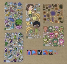 Pipsticks Sticker Club Classic Big Sticker Sheet Lot With Postcards *See Pics!*