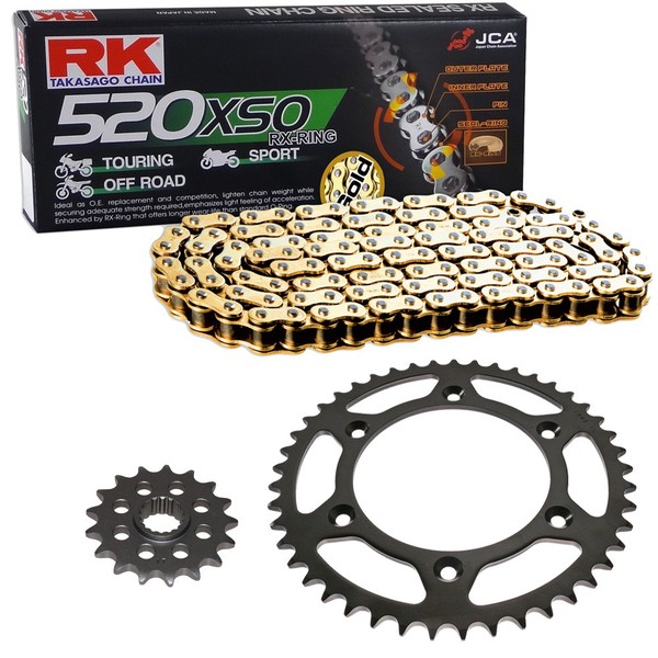Kettensatz Husqvarna WR 250 10-12 Kette RK GB 520 XSO 112 Offen Gold 13/48-image