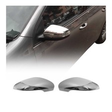 Side Mirror Cover Caps Fits Vw Golf Mk6 2010-2014 Stainless Steel Silver 2 Pcs
