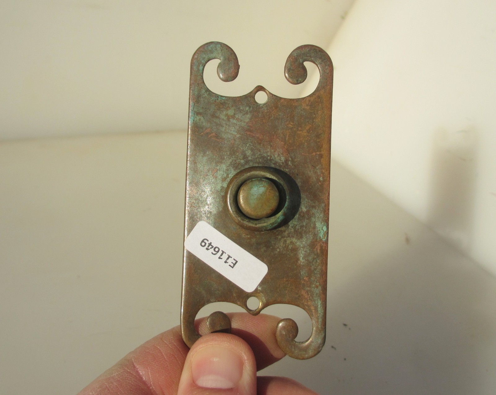Antique Brass Doorbell Door Bell Button Old Victorian Spirals Vintage
