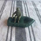 Vintage Marx Battleground WWII Playset Green Boat Raft + Figure