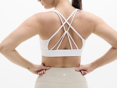 NWT $49 Athleta sz 1X Solace in Powervita Sports White Bra D-DD