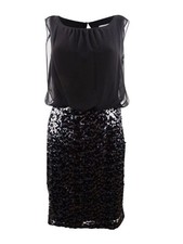 Calvin Klein Women's Chiffon & Sequins Blouson Dress