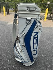 Vtg Cobra Tour Staff White Golf Bag, 6 Way Divider- W/ Shoulder Strap And Cover