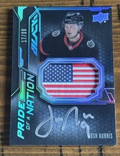 Josh Norris /99 - 2022-23 SPX - UD Black Pride of a Nation #PON-JN Patch Auto