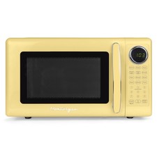 Microwave Oven 0.7 Cu. Ft. 700W LED Display Child Lock Orange Nostalgia Modern