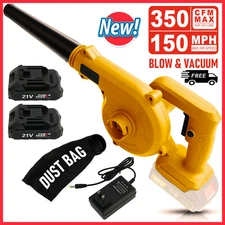 350CFM Cordless Leaf Blower&Vacuum Handheld Electric Leaf Blower 2*2.0ah Battery