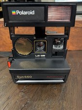 Vintage Polaroid Sun 660 Auto Focus Instant Camera w/ Strap Untested