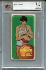 1970 Topps Pete Maravich Rookie Card BVG 7. 5 Nr MINT+ Graded Basketball #123