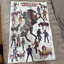 Vintage 1975 Louis Marx Johnny West Adventure Series Checklist Poster Original