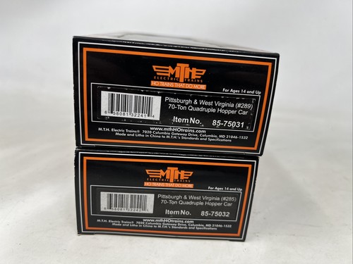 2x MTH HO Pittsburgh y Virginia Occidental 70 toneladas cuádruple tolva autos 85-75031 75032 | Zustand: New