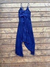 Reformation Blue Savannah Asymmetrical Hem Button Up Midi Dress 4