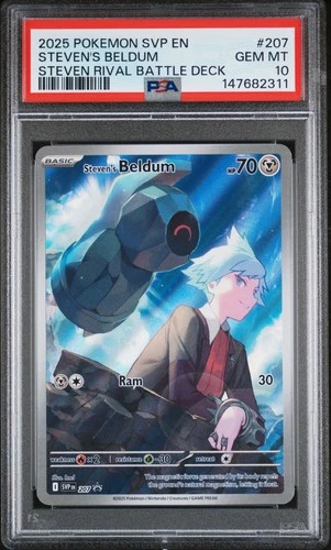 2025 POKEMON SVP EN-SV BLACK STAR PROMO #207 STEVEN'S BELDUM PSA 10