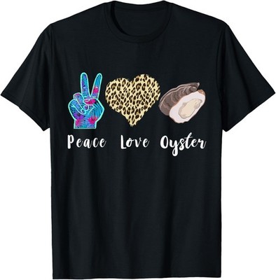 Oyster Leopard Forest Love Peace Forest Oyster Shucking T-Shirt