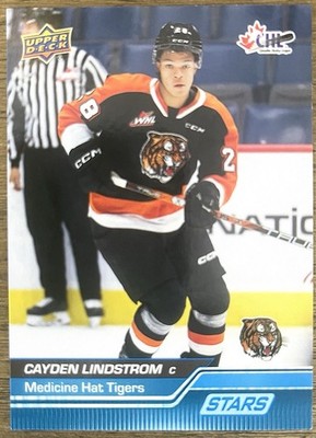 Cayden Lindstrom Rookie 2023-24 Upper Deck CHL Stars #317 Blue (RC) Columbus