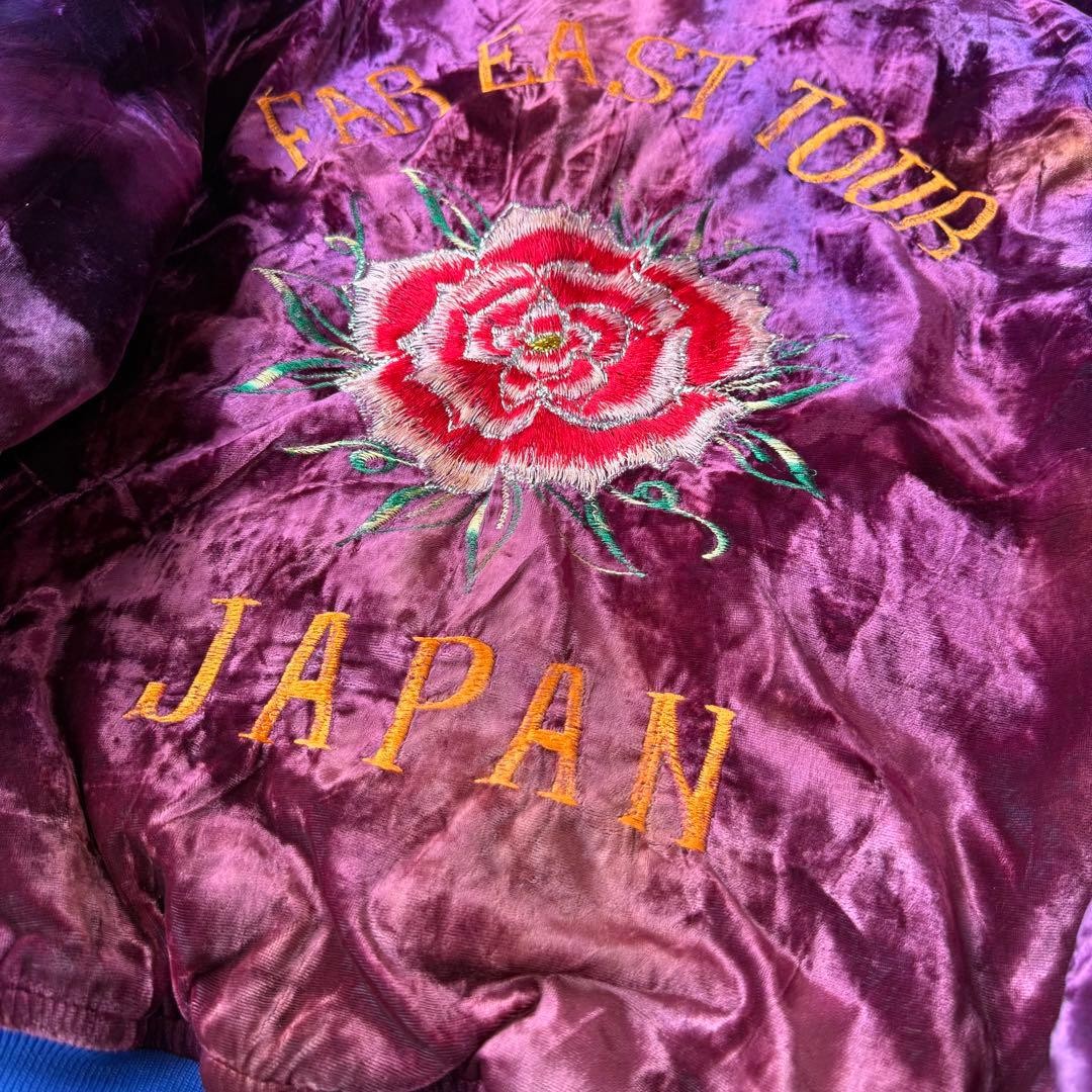 80s Korea Korea Velor Velvet Rose Embroidery Sukajan Blouson | eBay