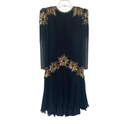 black tie drop waist dress Paduri Drop Waist Midi Dress in Chiffon Black main image 0