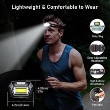 Blukar Head Torch Rechargeable, 2000L Super Bright Headlamp Waterproof Headligh