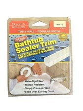 Magic Peel  Stick Caulk Tub  Wall WHITE 7/8" x 11' Bathtub Shower Water Seal