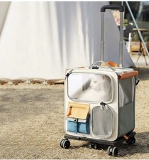 Convertible Rolling Travel Dog/ Cat Backpack And Rolling Pet Carrier