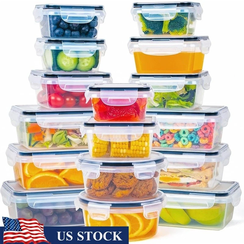 Airtight Food Storage Containers BPA Free Stackable Meal Prep Set 32 Pcs New