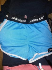 Girls Justice Sport Mesh Dolphin Shorts - Electric Turquoise, Size L 12/14 