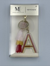Alphabet Initial Letter Keychain with Tassel Letter A