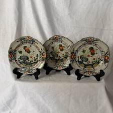 RARO 1925 Cantagalli Italia piatti dipinti a mano 7,5” Firenze Trio di maioliche (1/3)