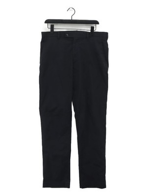 Uniqlo Men's Suit Trousers W 34 in Blue 100% Polyester Straight Dress Pants