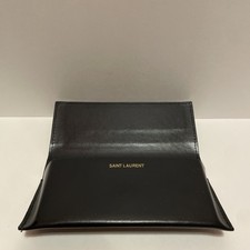 Saint Laurent Glasses Black Leather Case With Box Gold Lettering & Engraved