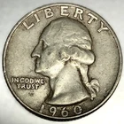 1960 D Washington 90% Silver Quarter Circulated Condition 25c US Coin - 2826