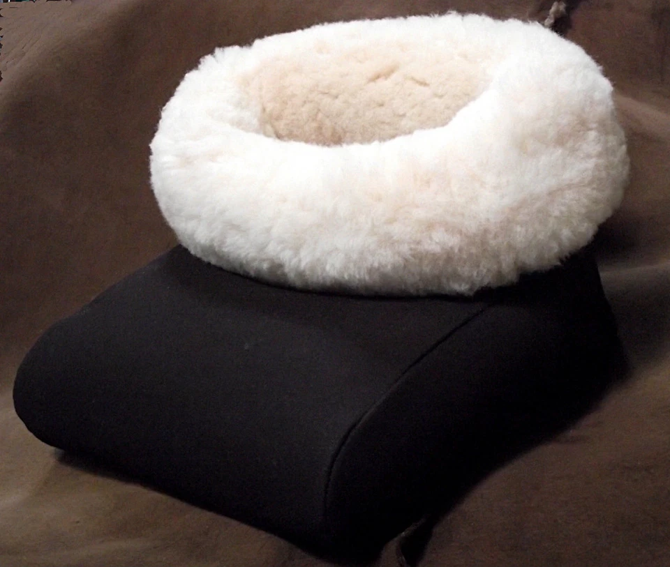 FÖRSTER Extra große Fußtasche Fußwärmer Fußsack - pflanzlich gegerbtes Lammfell mimosa