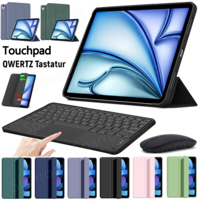 Hülle Für iPad 10/9/8/7th Gen Air 4/5/6 Pro 11 mit Touchpad Tastatur Maus QWERTZ