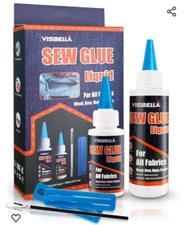 Visbella Sew Glue Liquid Kit,Fabric Glue That Quickly Mends,Alters,Hems&Embellis