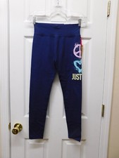 Justice Girls Graphic Full Length Leggings-French Navy -Small 7/8 -NWT