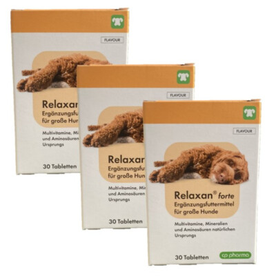 Relaxan forte - cp pharma 3 x 30 Tabletten für große Hunde gegen Stress, Angst