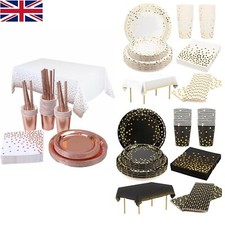 RoseGold/White&Gold/Black&Gold Wedding Birthday Babyshower Party Tableware