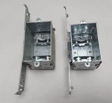 1 PAIR -Hubbell Raco 8524 Rectangle Steel 1-Gang 7-Knockout Electric Box - NEW