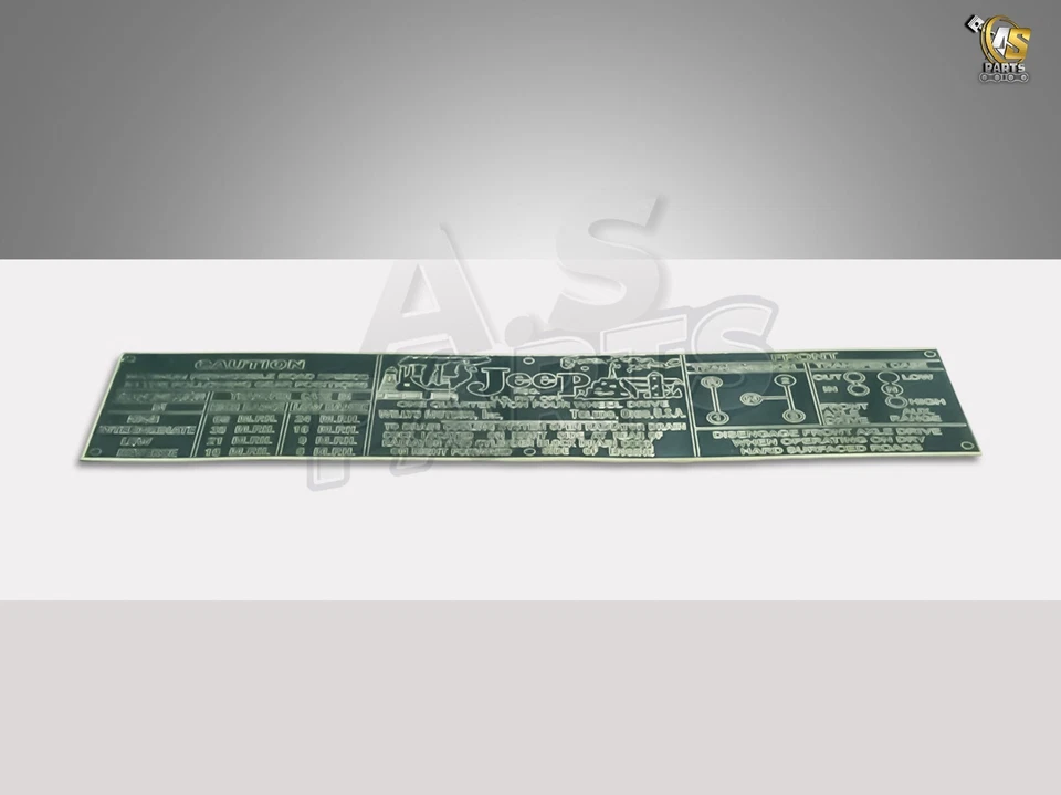 BRASS - JEEP TRANSMISSION 数据板适用于 WILLYS JEEP CJ2A CJ3A CJ3B — 第 3/4 张图片