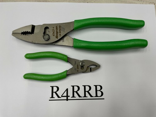 Snap-On Tools USA NEW 2pc GREEN Talon Grip Combination Slip Joint Pliers Lot Set - Bild 1 von 6