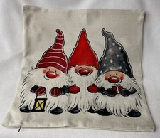 Santa Claus Gnomes Whimsical Fun Christmas Throw Pillow Cover Holiday Home Decor