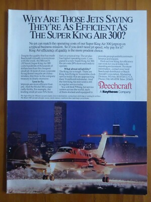 10/1986 PUB BEECHCRAFT RAYTHEON FLUGZEUG SUPER KING AIR 300 FLUGZEUG ORIGINAL ANZEIGE