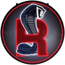 Ford Cobra R 36 Inch Round Led Flex-Neon Sign OLP Licensed Sign In Steel Can